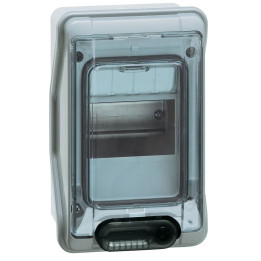 Plexo3 cabinet 4 modules surface mounting IP65 IK09 with PE+N terminal blocks