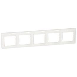 PLAQUE 5 POSTES HOR.BLANC