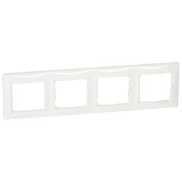 PLAQUE 4 POSTES HORIZ. BLANC