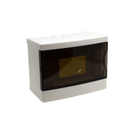 Distribution box wall mounted 6 modules, transparent door, IP40