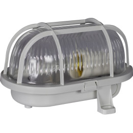 OWAL 60 Leuchte mit Kunststoffgitter grau E27 60W IP44