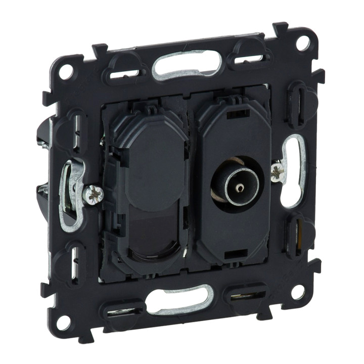 Star male TV socket + RJ45 Cat. 6 UTP Valena InMatic