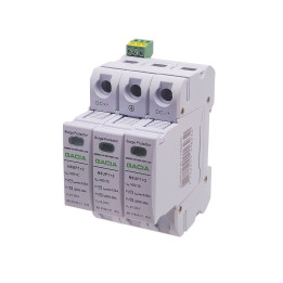 N8UP1+2-PV50 3P, DC1000V, parafoudre type T1+T2, 6,25kA, avec contact d'alarme 1NO