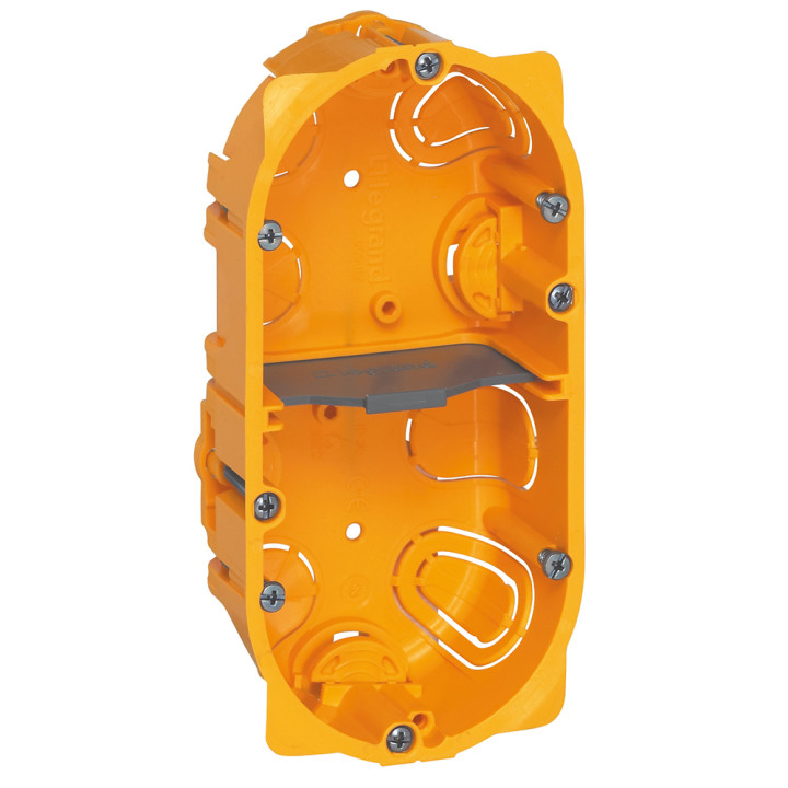 Boitier d'encastrement Batibox - 2 postes norme allemande - profondeur 40 mm - cloisons sèches