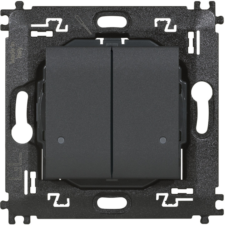 Double wireless light switch with 2 buttons to control 2 different connected devices for lights.