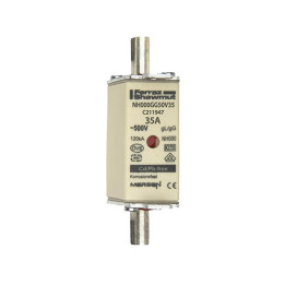 NH fuse-link gG, 500VAC, size 000, 35A double indicator/live tags