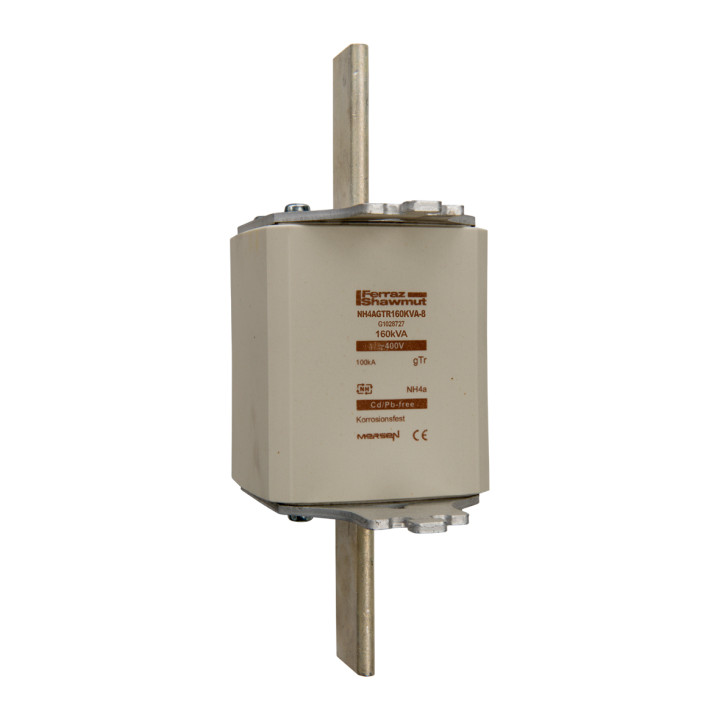 NH fuse-link gTr, 400VAC, size 4a, 160KVA, top indicator/live tags