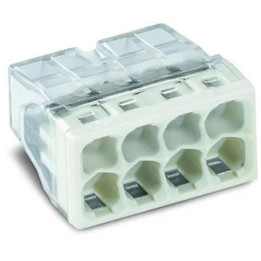 COMPACT splicing connector, for solid conductors, max. 2.5 mm2, 8-conductor, transparent housing, light gray cover, Surrounding 