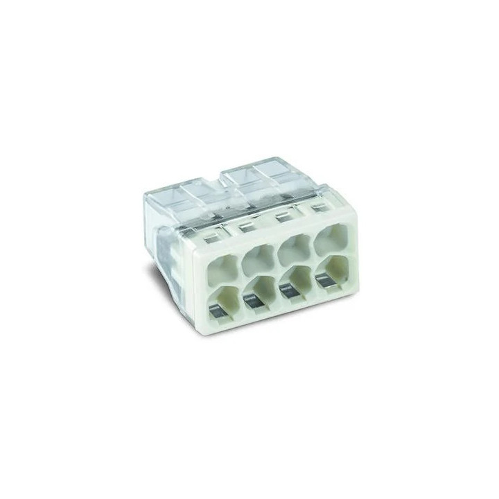 COMPACT splicing connector, for solid conductors, max. 2.5 mm2, 8-conductor, transparent housing, light gray cover, Surrounding 