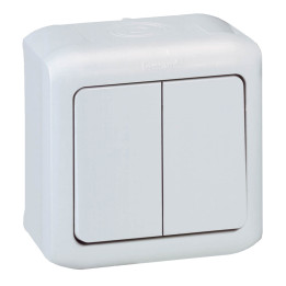 2 gang one-way switch Forix- surface mounting - 10 AX - 250 V - grey