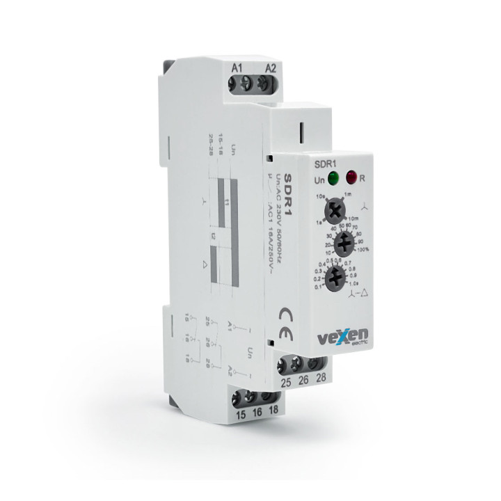 SDR1 Relais temporisé étoile/triangle avec retard ON 2CO 16A AC230V