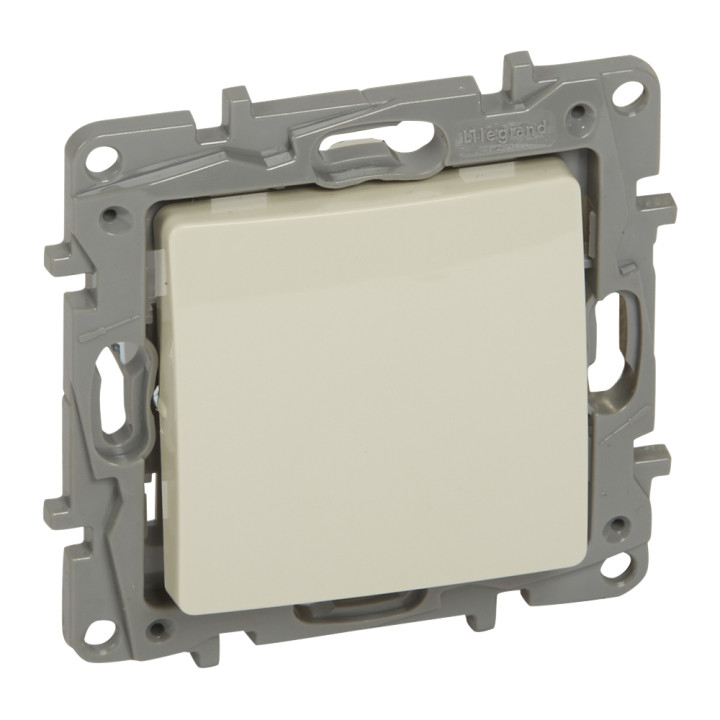 Bouton-poussoir Niloe - NO-NC - 1 voie - 6 A - 250 V - bornes automatiques - ivoire