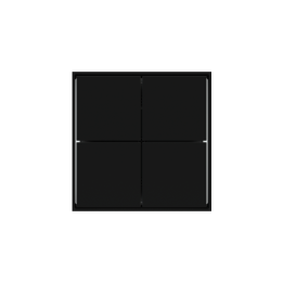 kit 1 rocker FF (Form/Flank/NF) Square (40x40) with symbols Black Plastic