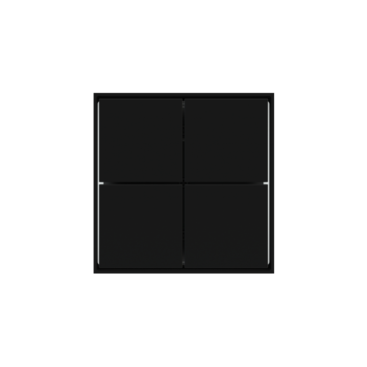 kit 1 rocker FF (Form/Flank/NF) Square (40x40) with symbols Black Plastic