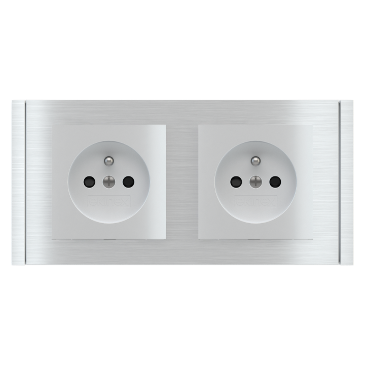 Rectangular Plate 71 (Form/Flank/NF) (80x151) 2 windows (55x55)+(55x55) Metal Alluminium