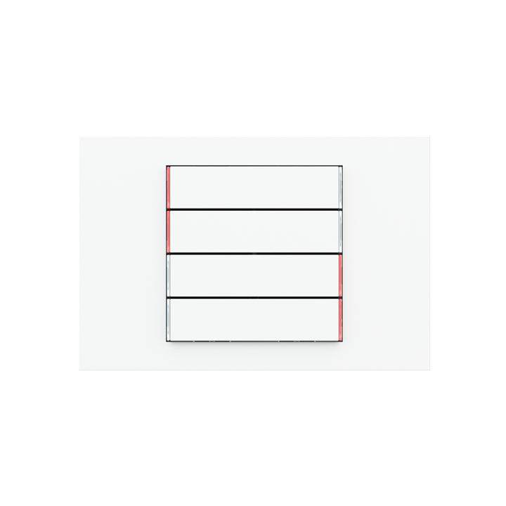 kit 4 rockers 71 serie horizontal rectangular (60X15) Pure white Plastic