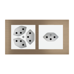 Magnetic plate 2-fold (60x60 | 60x60 mm window - 68 mm centre distance) Proxima series Metal Dark Chocolate