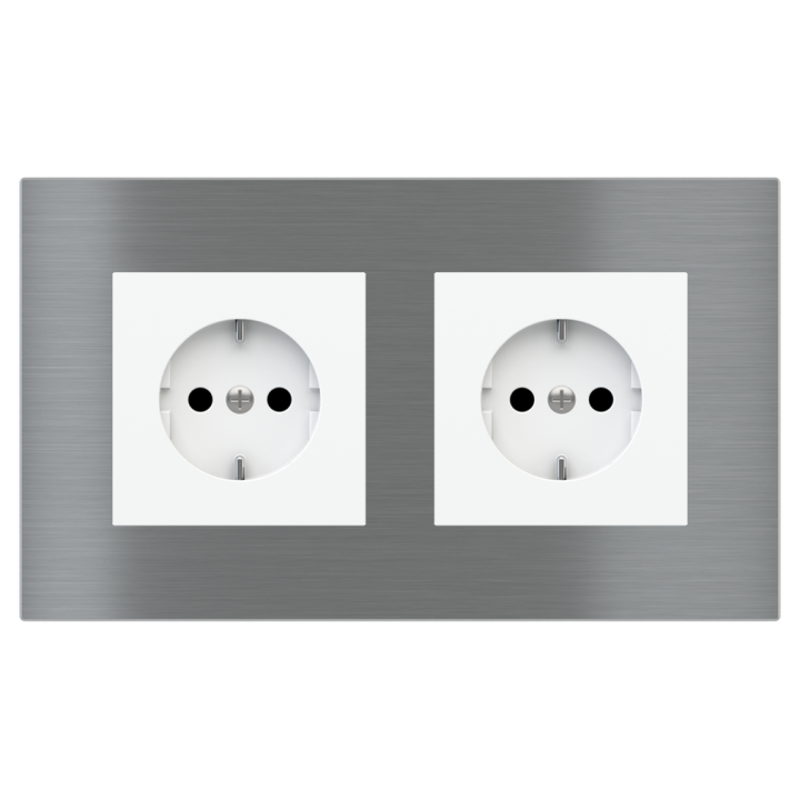 Rectangular Plate Surface (71/20Venti) (98x168) 2 windows (45x45)+(45x45) Metal Titanium