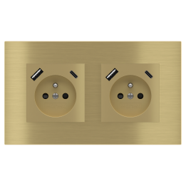 Rectangular Plate Surface (71/20Venti) (98x168) 2 windows (55x55)+(55x55) Metal Brass