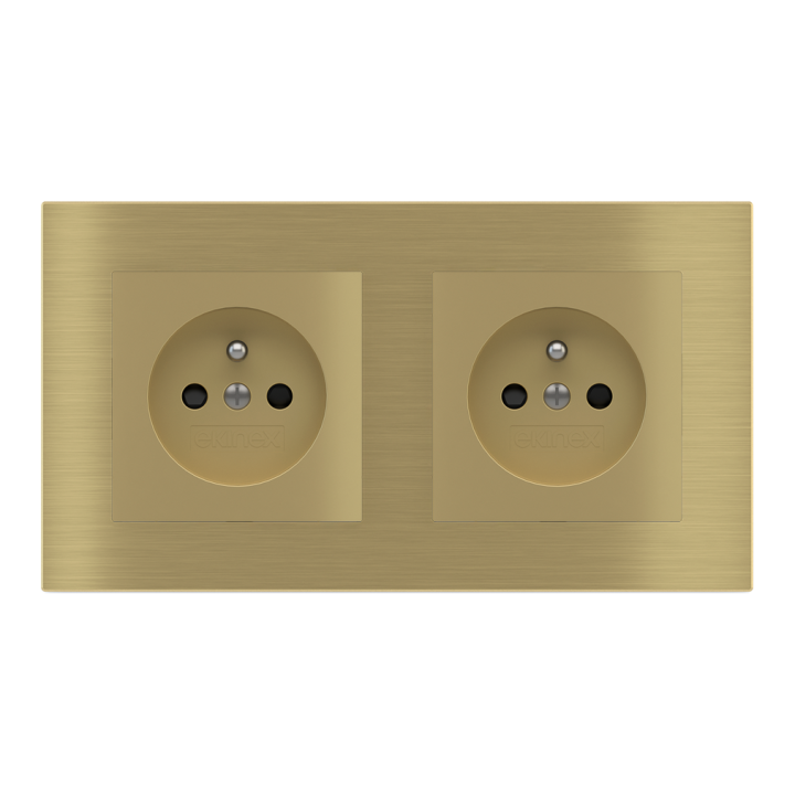 Rectangular Plate Deep (FF/71/20Venti) (87x158) 2 windows (55x55)+(55x55) Metal Brass
