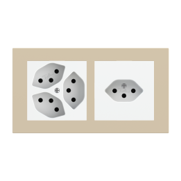 Magnetic plate 2-fold (60x60 | 60x60 mm window - 68 mm centre distance) Proxima series Metal Beige Luxor