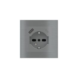Square Plate Deep (FF/71/20Venti) (87x87) 1 window (55x55) Metal Titanium