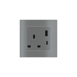 Ekinex розетка 55x55 mm титан металл EK-PSC-UK-USB-GBS