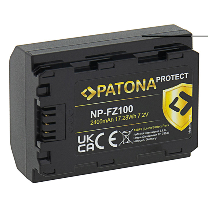 Patona PT12845 Battery Sony NP-FZ100 2250mAh Li-Ion Protect