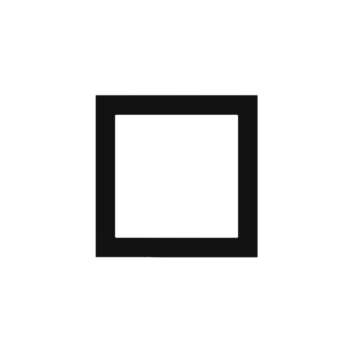 Square Plate 71 (Form/Flank/NF) (80x80) 1 window (60x60) Black Plastic