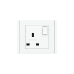 Square Painted Cover UK socket (55x55) White Plastic