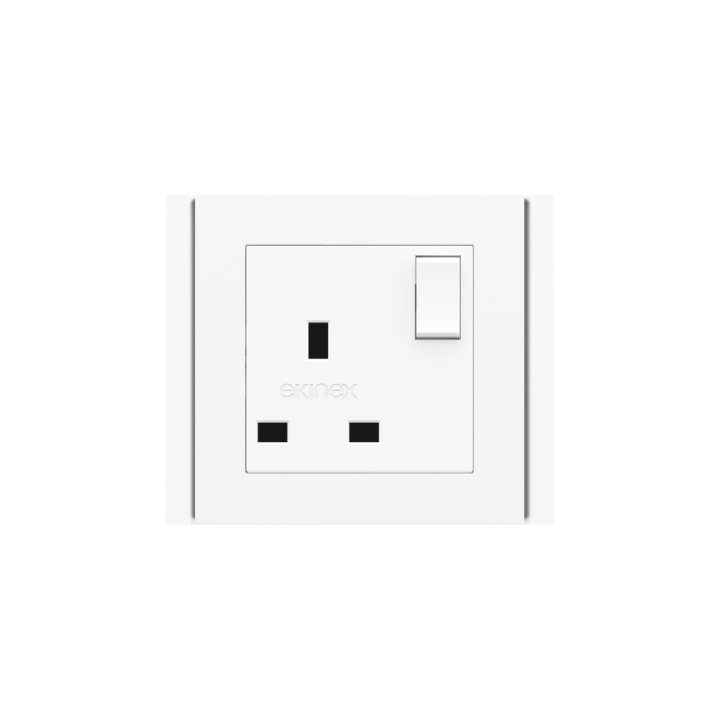 Square Painted Cover UK socket (55x55) White Plastic