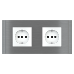 Rectangular Plate 71 (Form/Flank/NF) (80x151) 2 windows (45x45)+(45x45) Metal Titanium