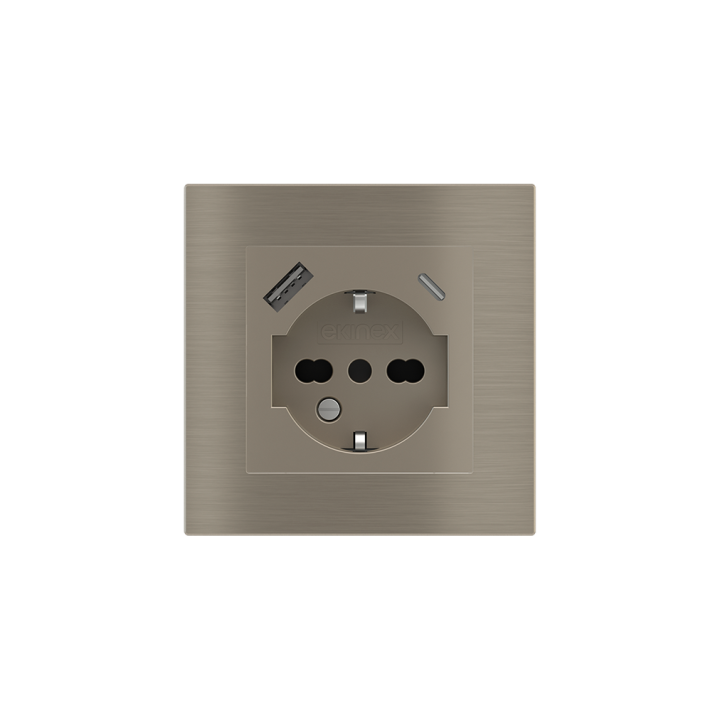 Square Plate Deep (FF/71/20Venti) (87x87) 1 window (55x55) Metal Nickel