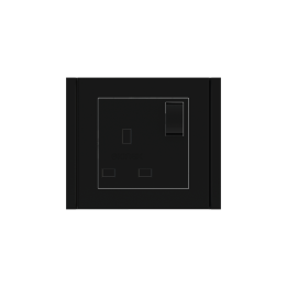 Square Painted Cover UK socket (55x55) Black Plastic
