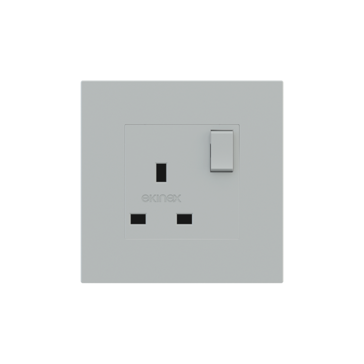 Square Painted Cover UK socket (55x55) Fenix NTM Grey Ephesus