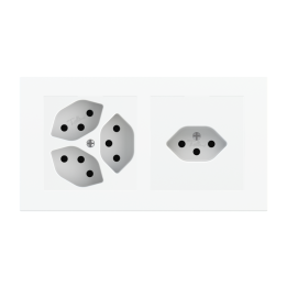 Magnetic plate 2-fold (60x60 | 60x60 mm window - 68 mm centre distance) Proxima series Metal Pure White