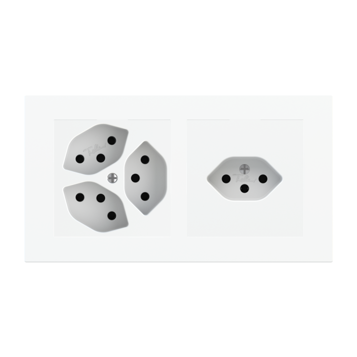 Magnetic plate 2-fold (60x60 | 60x60 mm window - 68 mm centre distance) Proxima series Metal Pure White