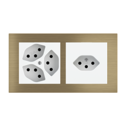 Magnetic plate 2-fold (60x60 | 60x60 mm window - 68 mm centre distance) Proxima series Metal Antique Brass