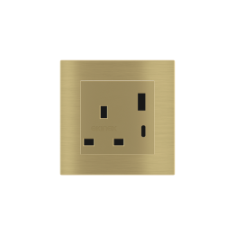 2 USB port (Type A+TypeC) painted Square Cover UK socket (55x55) Metal Brass