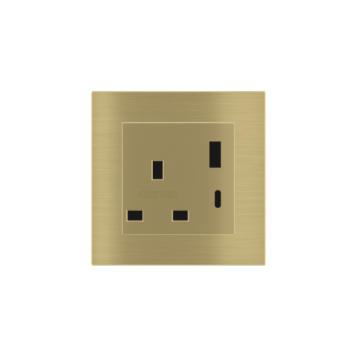 Ekinex розетка 55x55 mm латунь металл EK-PSC-UK-USB-GBB