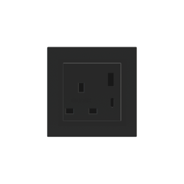 2 USB port (Type A+TypeC) painted Square Cover UK socket (55x55) Fenix NTM Black Ingo