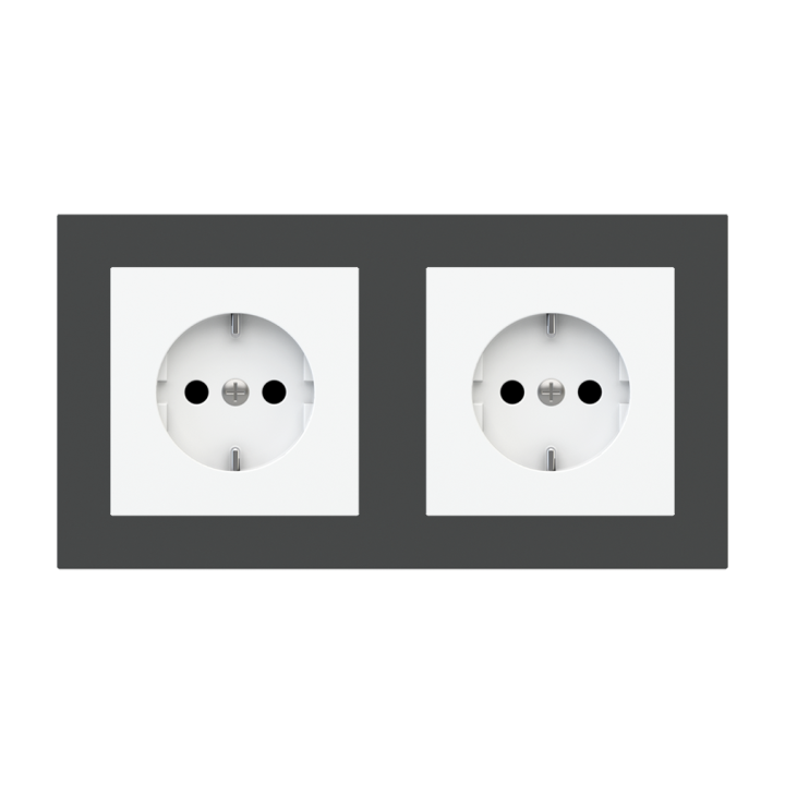 Rectangular Plate 71 (Form/Flank/NF) (80x151) 2 windows (45x45)+(45x45) Fenix NTM Grey Bromine