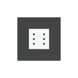Square Plate Surface (71/20Venti) (98x98) 1 window (45x45) Fenix NTM Grey Bromine