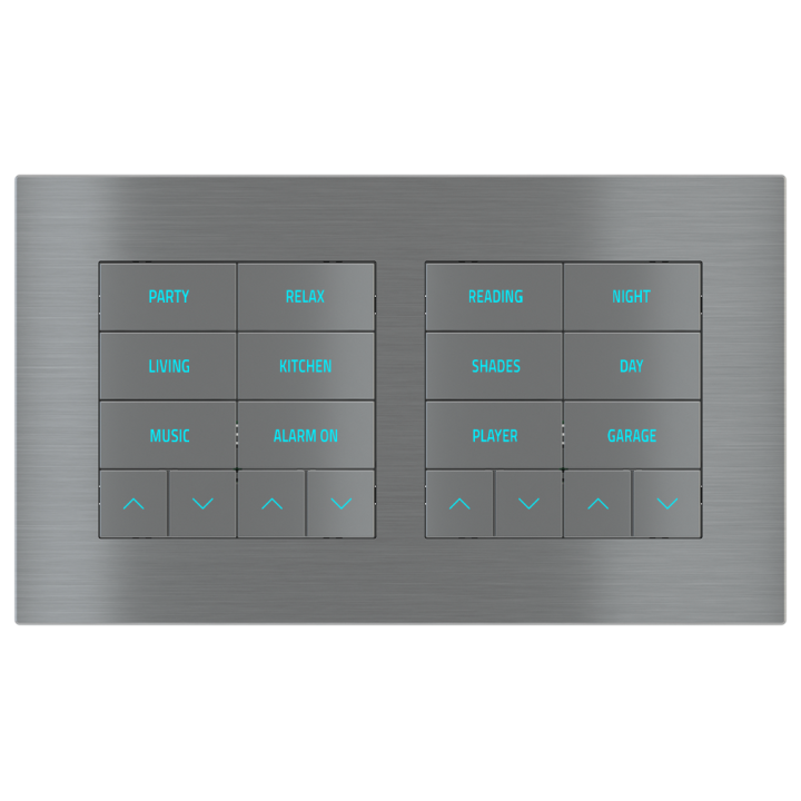 Rectangular Plate Surface (71/20Venti) (98x168) 2 windows (60x60)+(60x60) Metal Titanium