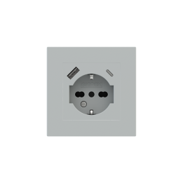 Square Plate Deep (FF/71/20Venti) (87x87) 1 window (55x55) Fenix NTM Grey Ephesus