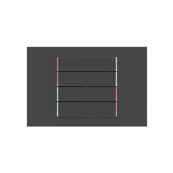kit 4 rockers 71 serie horizontal rectangular (60X15) Fenix NTM Grey Bromine