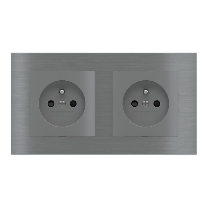 Rectangular Plate Deep (FF/71/20Venti) (87x158) 2 windows (55x55)+(55x55) Metal Titanium