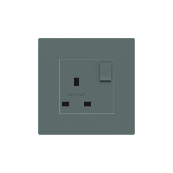 Square Painted Cover UK socket (55x55) Fenix NTM Green Commodore