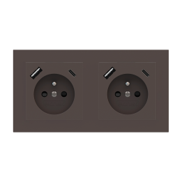 Rectangular Plate 71 (Form/Flank/NF) (80x151) 2 windows (55x55)+(55x55) Fenix NTM Cocoa Orinoco