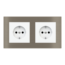 Rectangular Plate Deep (FF/71/20Venti) (87x158) 2 windows (45x45)+(45x45) Metal Nickel